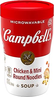 Campbell's Sipping Soup, Chicken & Mini Round Noodle Soup, 10.75 Oz Microwavable Cup