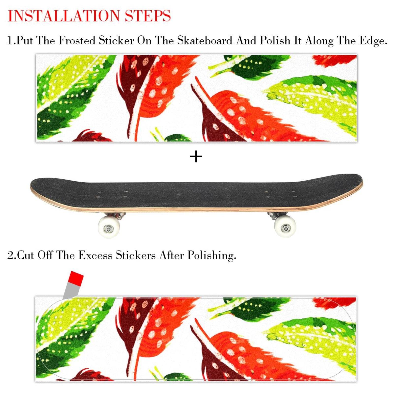 Boho Bohemia Skateboard-Griptape, Schleifpapier, Longboard, Aufkleber, Scooter, Deck, Sandpapier, 2 Stück