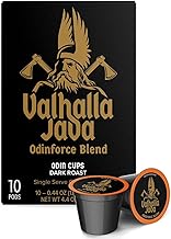 Death Wish Coffee Valhalla Java Single Serve Pods - Extra Kick of Caffeine - Medium Roast Coffee Pods - Made with USDA Certified Organic Fair Trade Arabica and Robusta Beans 10 Count (pack of 1)