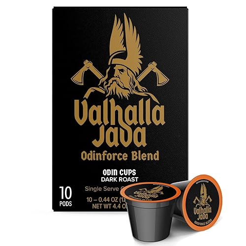 Death Wish Coffee Valhalla Java Single Serve Pods - Extra Kick of Caffeine - Medium Roast Coffee Pods - Made with USDA Certified Organic Fair Trade Arabica and Robusta Beans 10 Count (pack of 1) - Valhalla Java - 10 Count (Pack of 1)
