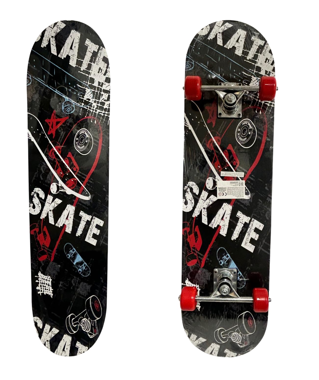 Skateboard pour enfants Skate pour enfants et adolescents 80 cm Skateboard pour enfantF planche de skate en bois complète décoration avant et arrière, couleurs assorties couleur aléatoire