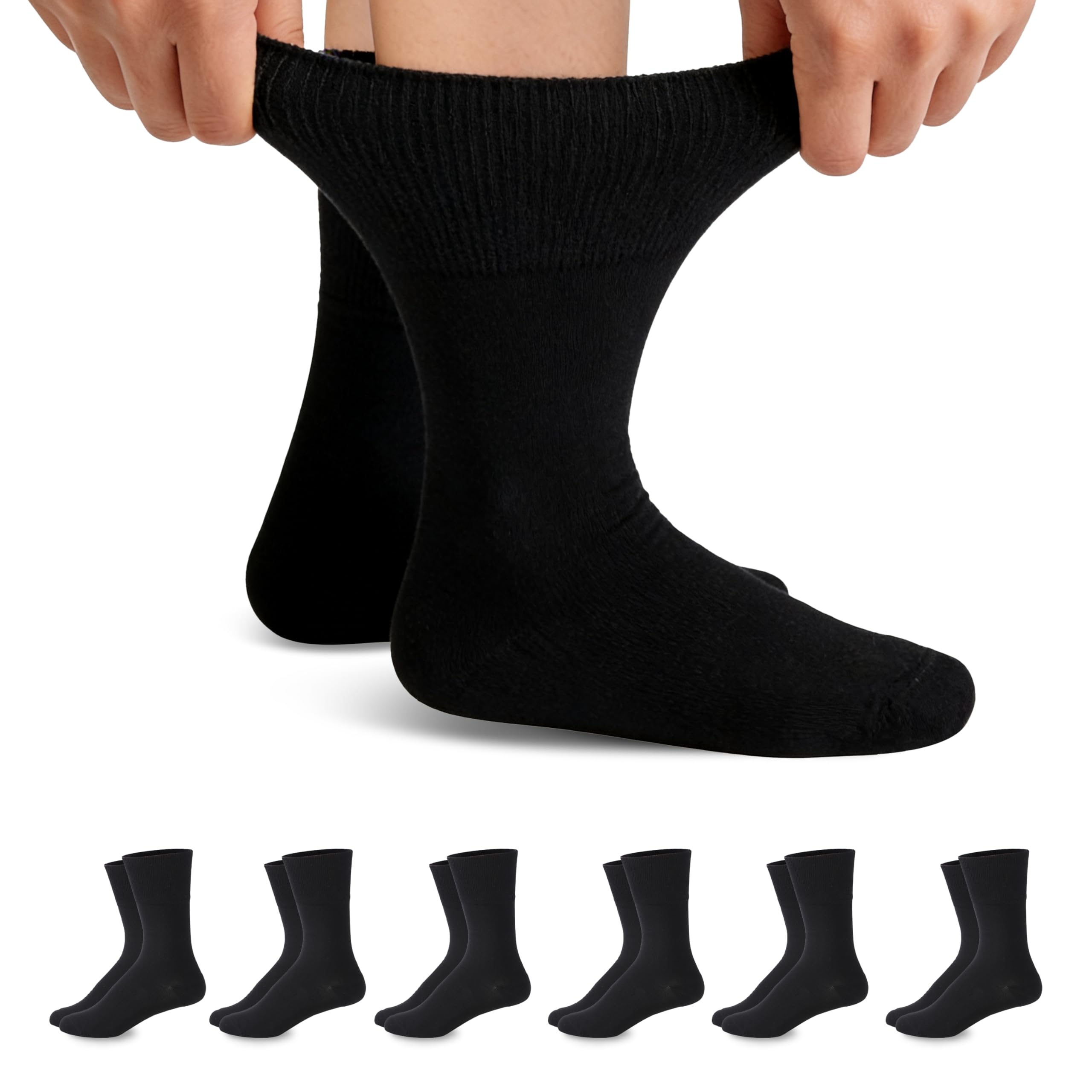 Forcool Non-Binding Cushion Crew Cotton Diabetic Socks