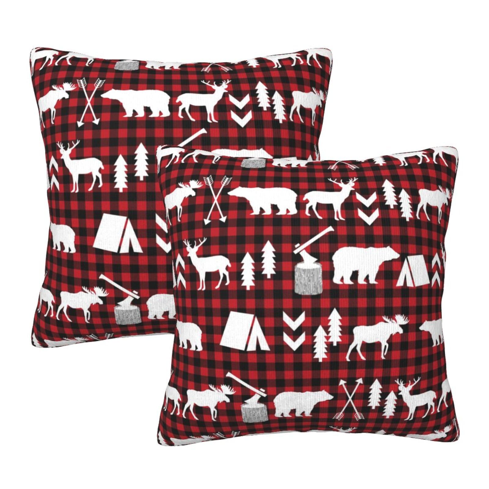 Set di 2 federe decorative decorative con stampa natalizia