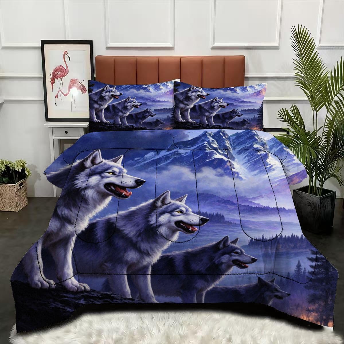 Couette loup 3D 220x240 pour transformer votre chambre parentale