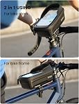 Lamicall Sac à cadres de vélo étanche - [Installation rapide & Supprimer] 1.3L Sac de téléphone à vélo avec écran tactile sensible, Support de téléphone de vélo avec couverture de pluie, sac de tube de dessus de vélo, Accessoires de vélo pour téléphones 4-7"