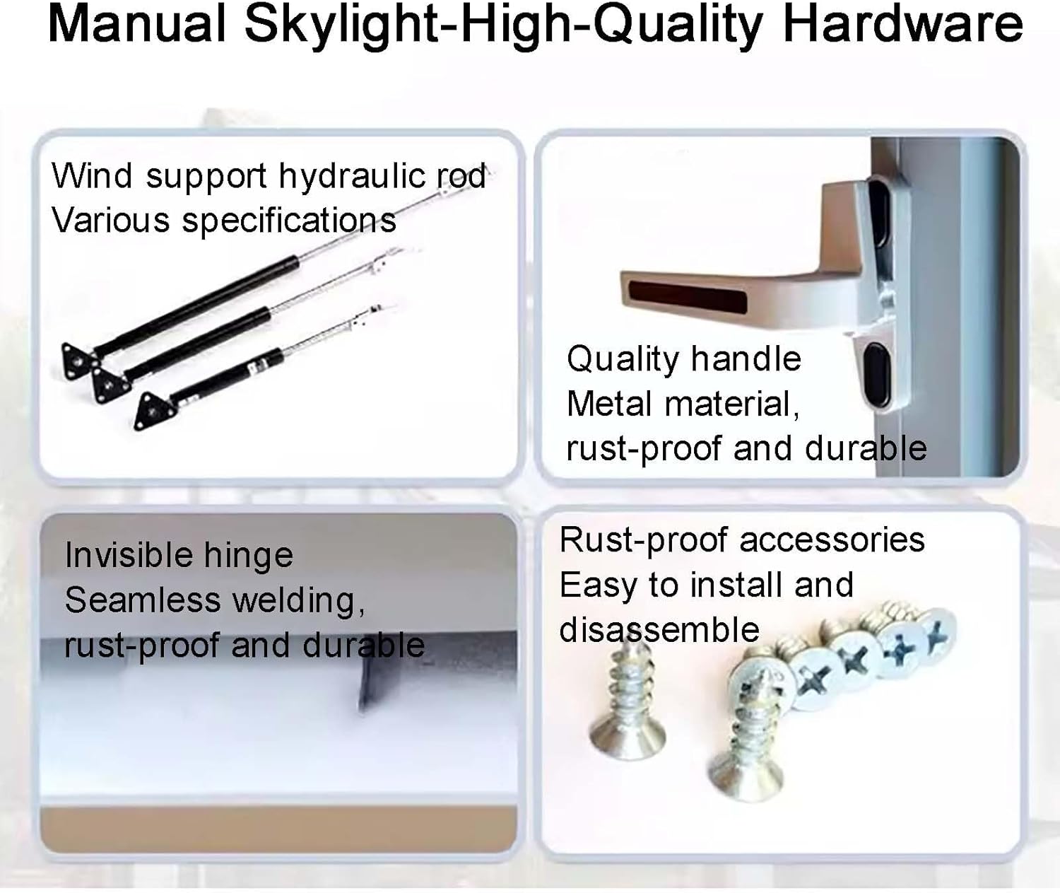 Skylight Window for Home Roof - Double Tempered Glass & Aluminum Frame, Perfect for Sunroom, Attic & Basement Daylighting, 27.5"x27.5" (70x70cm)