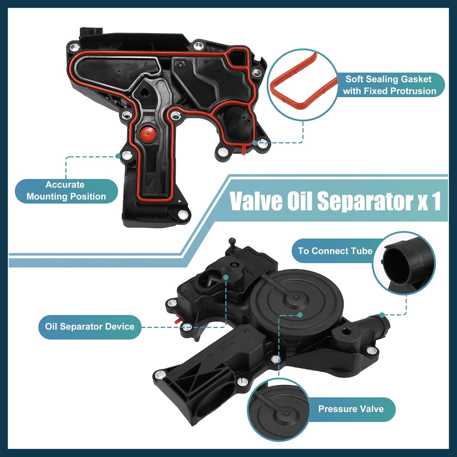 PCV Valve Engine Crankcase Vent Oil Separator Breather Hose Exhaust Pipe Kit 06H103495AH for VW Beetle CC Jetta GTI Passat for Audi A3 A4 A5 Q5 TT Hard Resistant Automotive Parts