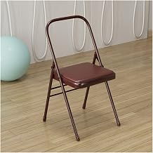 Foldable Yoga Chair with Non-Slip Foot Pad & PU Cushion, Double Beam Yoga Auxiliary Chair, Balance Handstand Training Tool for Dance Studio/Gym/HomeBrown