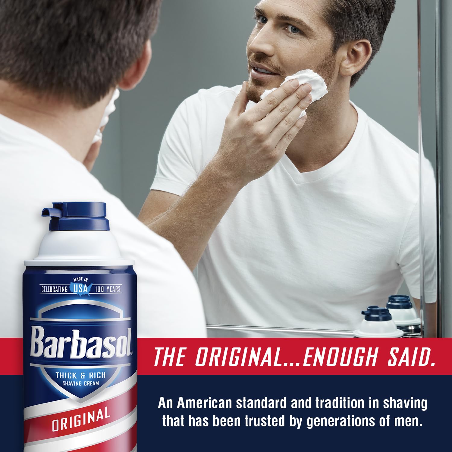 Barbasol Original Thick & Rich Shaving Cream | Shaving Foam for All Skin Types, Thick Instant Lather Protects Skin, Non-Greasy, USA Made, Fresh Scent, 10 OZ (Bulk Pack of 12)