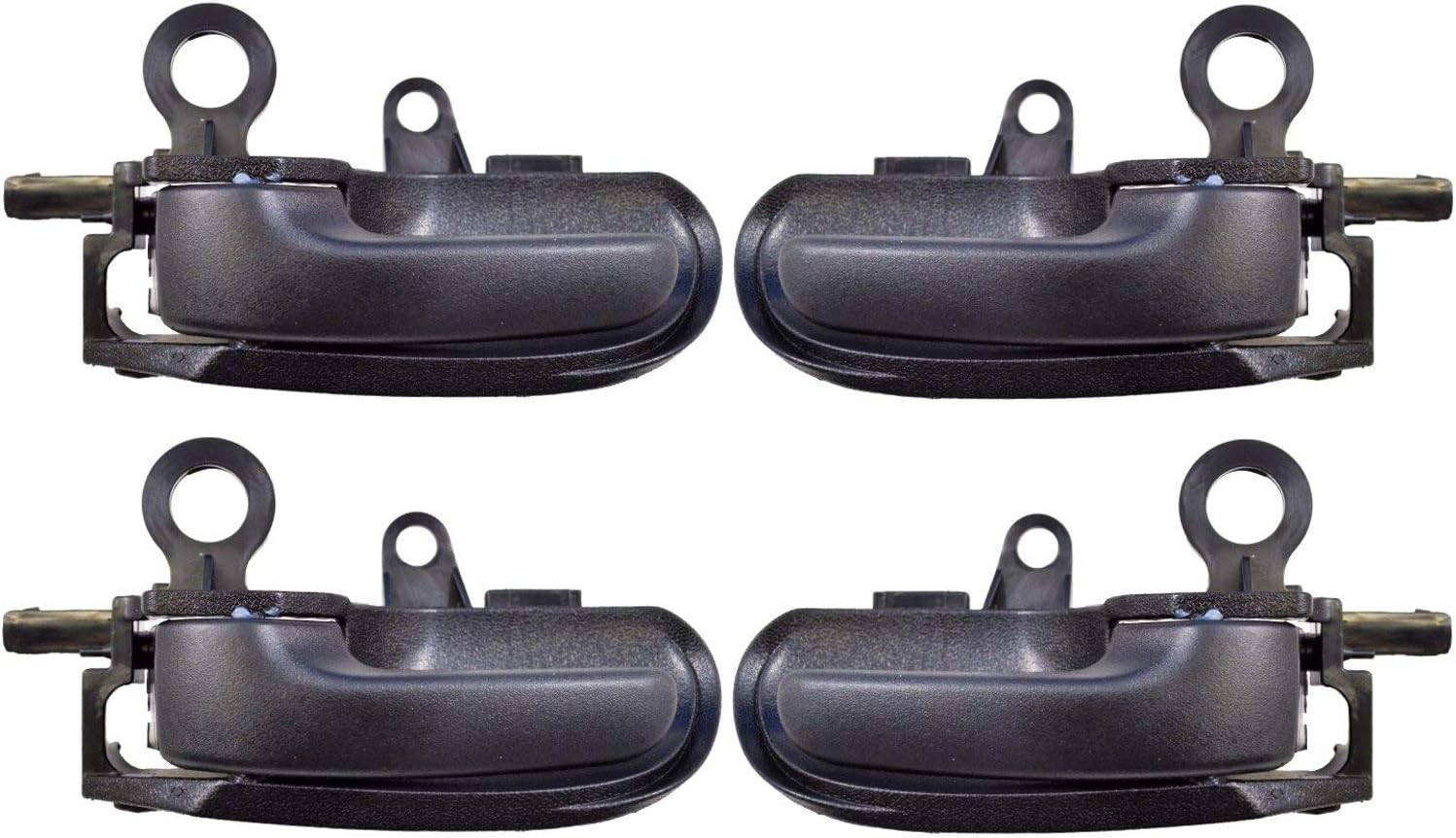PT Auto Warehouse TO-2003A-QP - Inner Interior Inside Door Handle, Black - Front/Rear Left/Right, Set of 4 for 2004 2005 2006 Scion xB