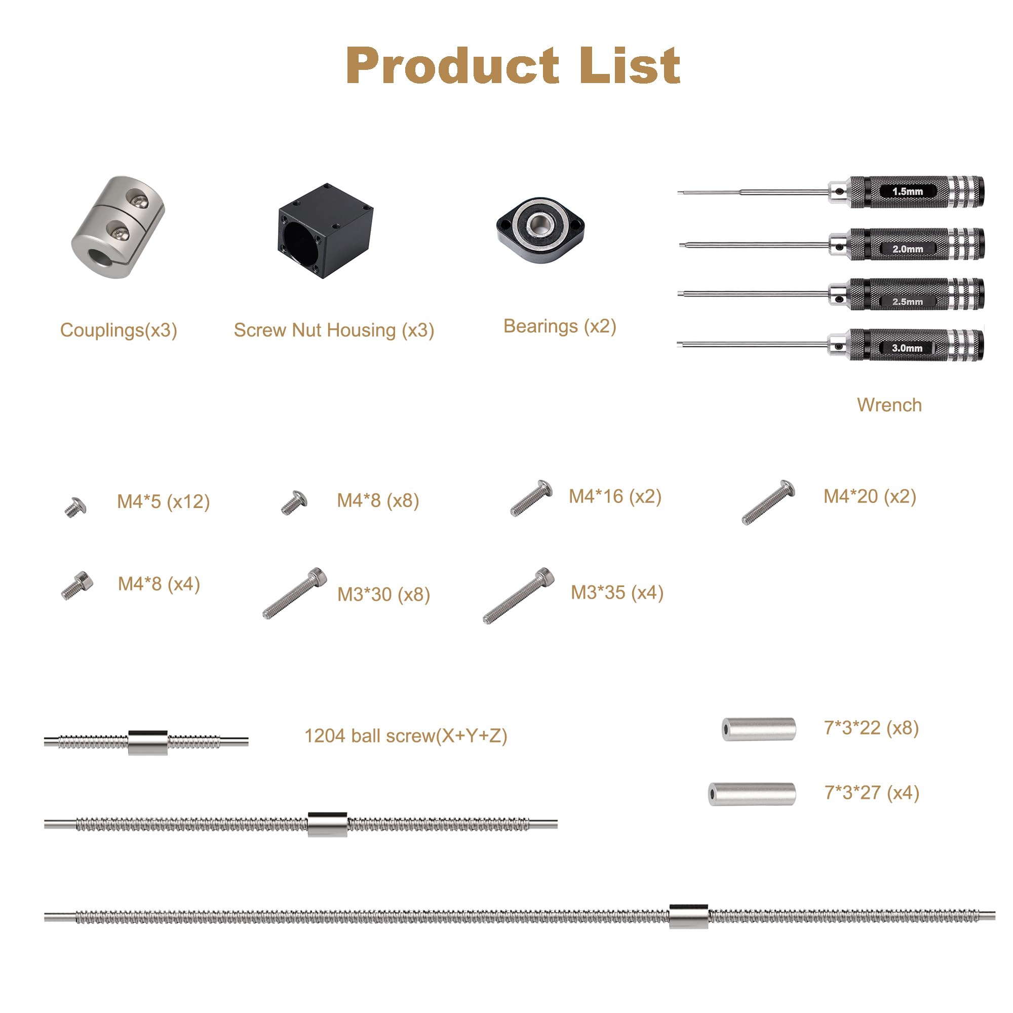 1204 Kugelgewindetriebe-Upgrade-Kit für AnoleX 3060-Evo Max