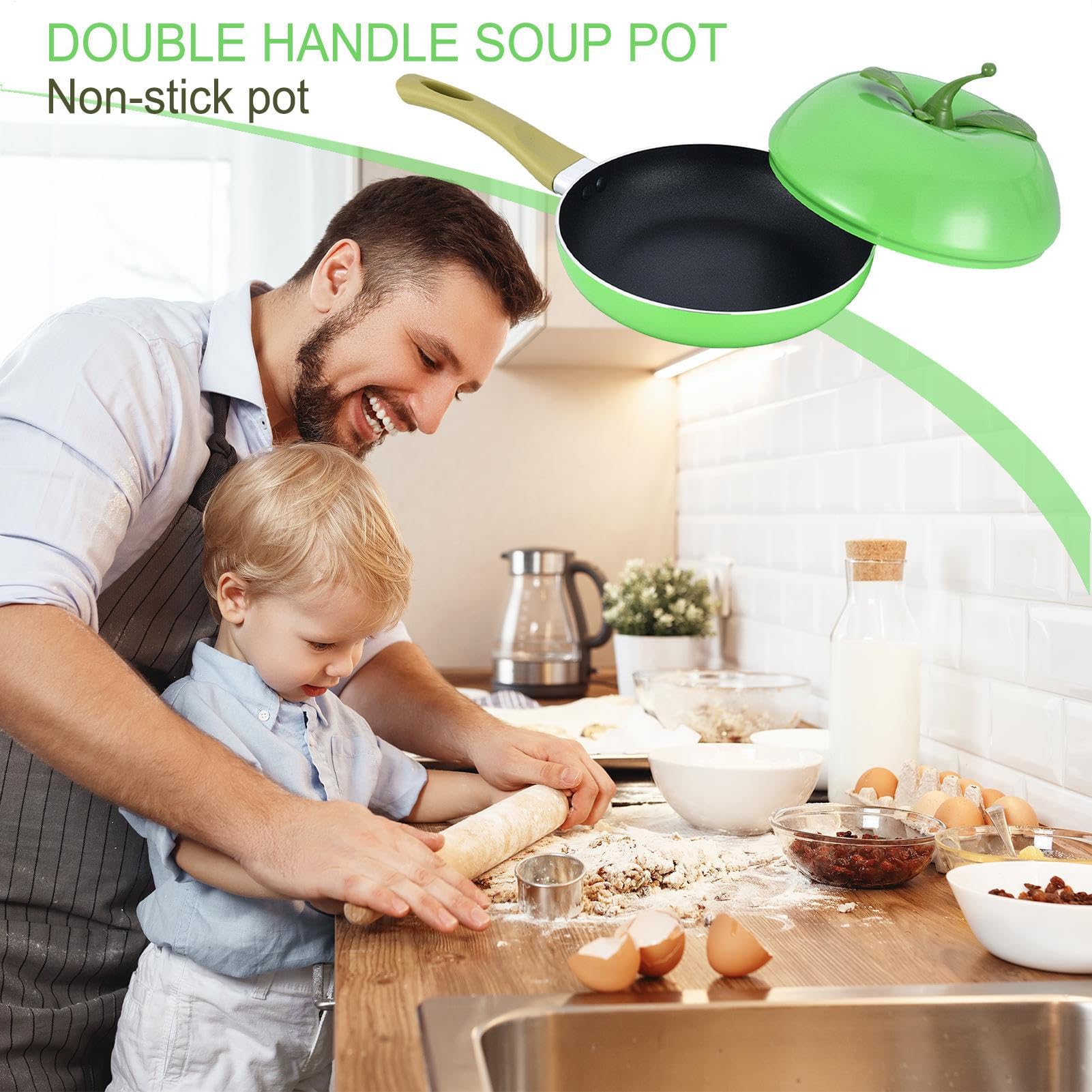 Pentola Per Sugo Con Coperchio Pratico, Multiuso, Antiaderente, Fruttiforme | Pentola E Padella Adatte All'Induzione Per Pasta, Zuppa, Spaghetti, Conserve, Bollire, Cottura A Fuoco Lento