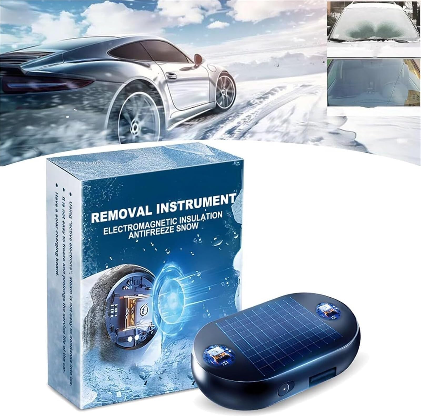 Dégivrant Électromagnétique Pour Voiture - 3 Pièces - Antigel Pare-brise Et Vitres - Portable