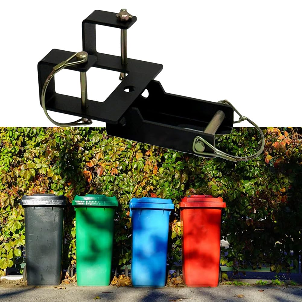 Récepteurs d'attelage de poubelles en acier au carbone robuste - Adaptateur de remorquage pour poubelles à roulettes, jardin, pelouse, tracteur, système de transport