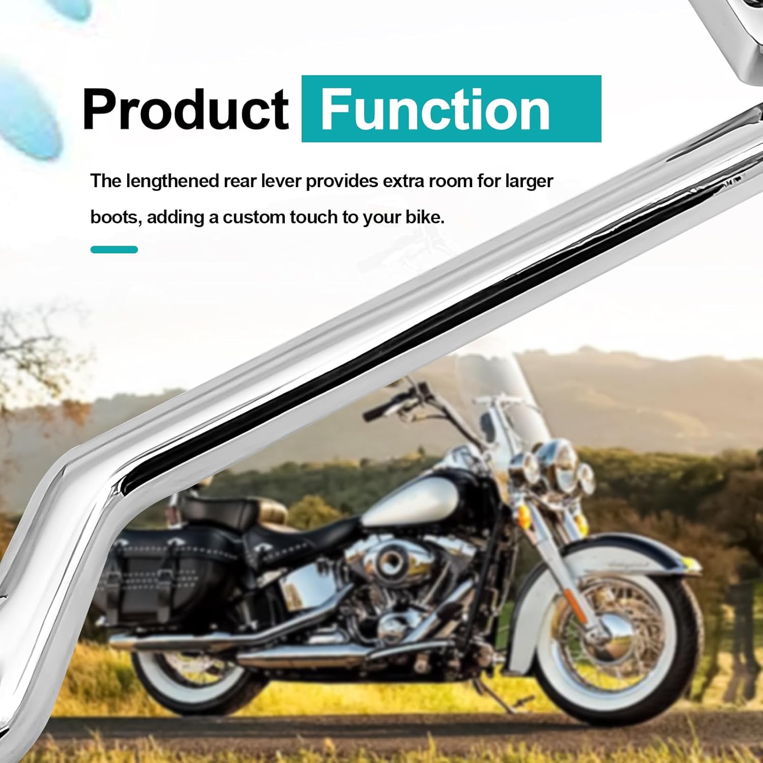 Heel shift Lever with Shifter Peg Front and Rear Levers Compatible with Harley 1986-2017 FL Softail,1988-2024 Touring Road King Road Glide Street Glide Electra Glide and 2008-later Trike Models