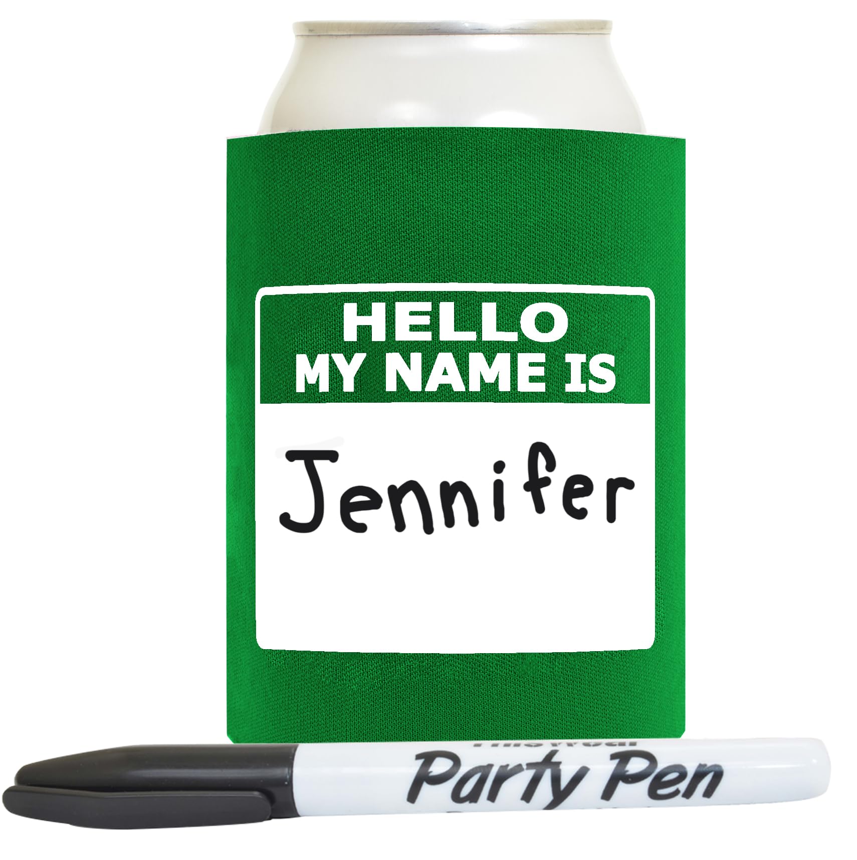 Can Beverage Coolers Writable Hello My Name Is Name Tag Set 24-Pack Can Drink Thermocoolers Party Pack and Marker