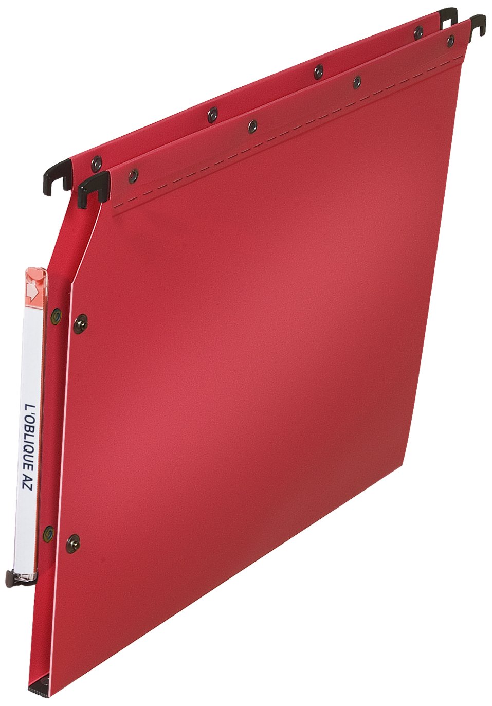 L'Oblique AZ Fun 330 683501 Suspension Files for Filing Cabinets Polypropylene Various Colours, red, 15 mm base