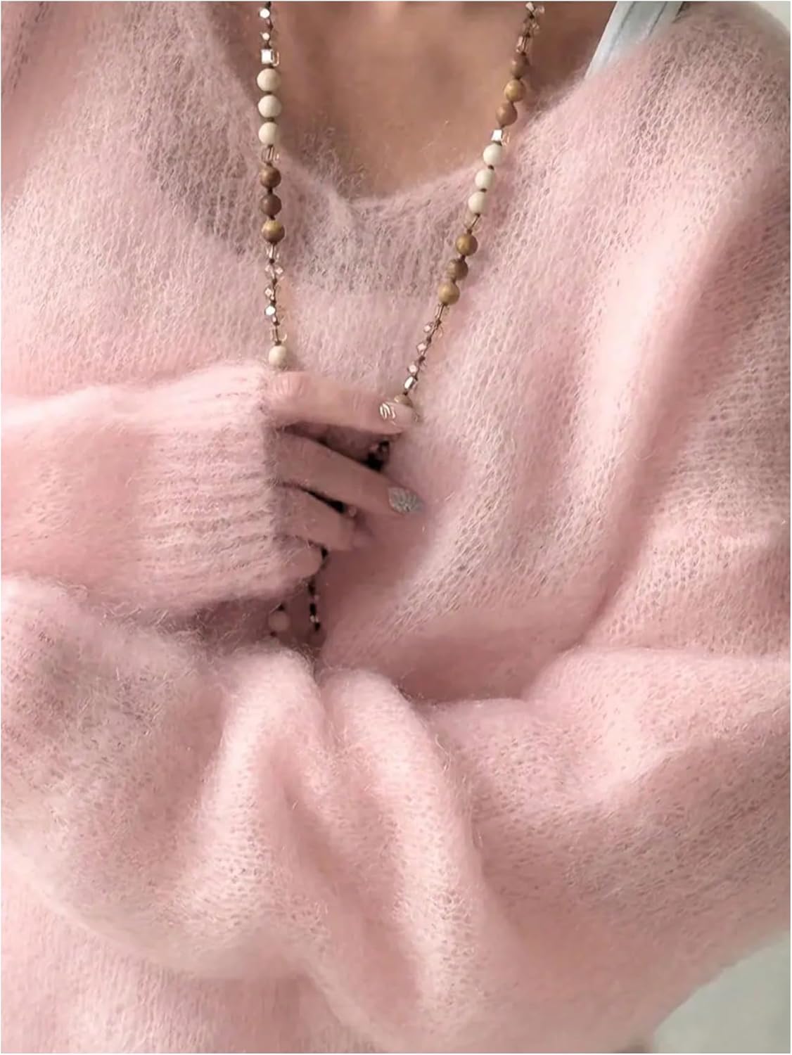 SOLY HUX Women's V Neck Long Sleeve Sweater Knit Pullover Jumper Tops Cozy Sweaters - Image 4