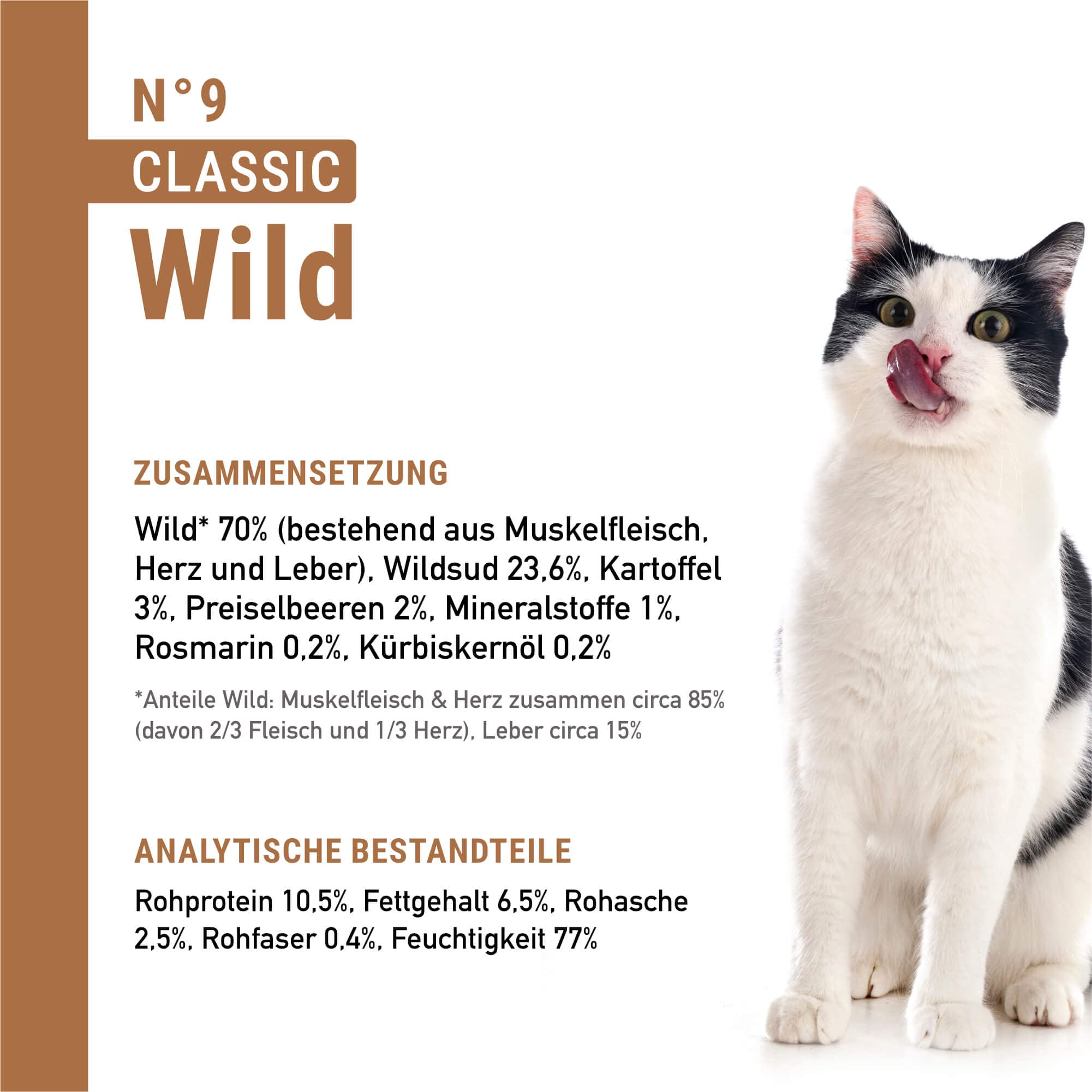 catz finefood N° 9 Wild delikatesowa karma dla kotów mokra, rafinowana z ziemniakami i żurawiną, 6 x 800 g puszek