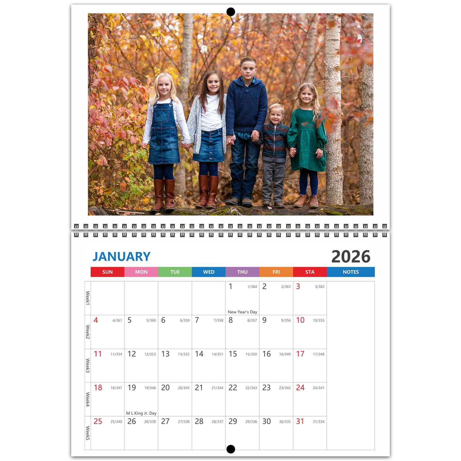 Custom Photo Calendar 2026 - Personalized Family & Office Photo Wall Calendar, Print 12 Months of Precious Memories Custom Calendar - Perfect for