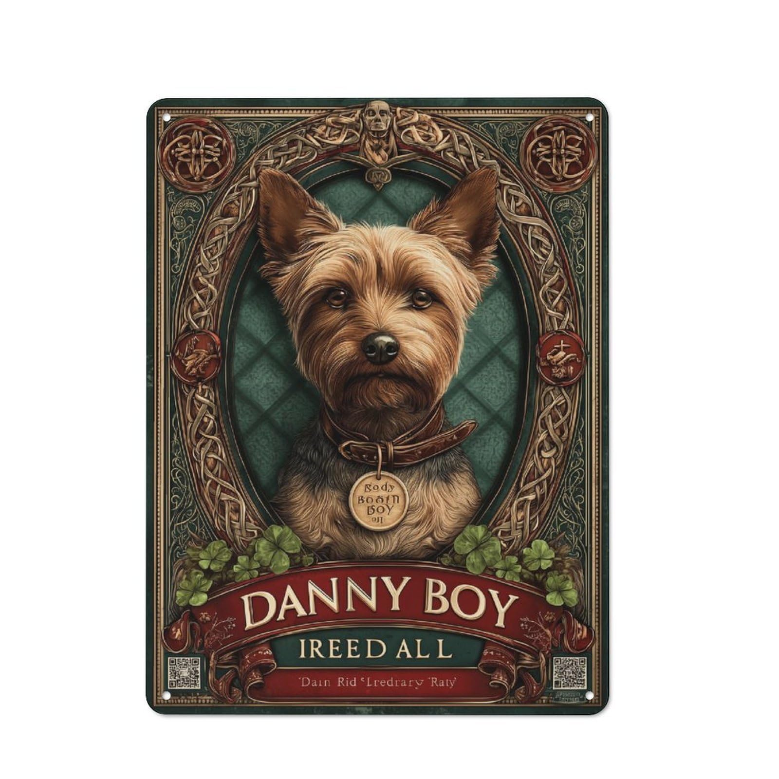Junmoney Charming Canine Portrait Metal Sign 40X30cm With For Hallway Wall, Retro Decor, Suited To New Home Decorators