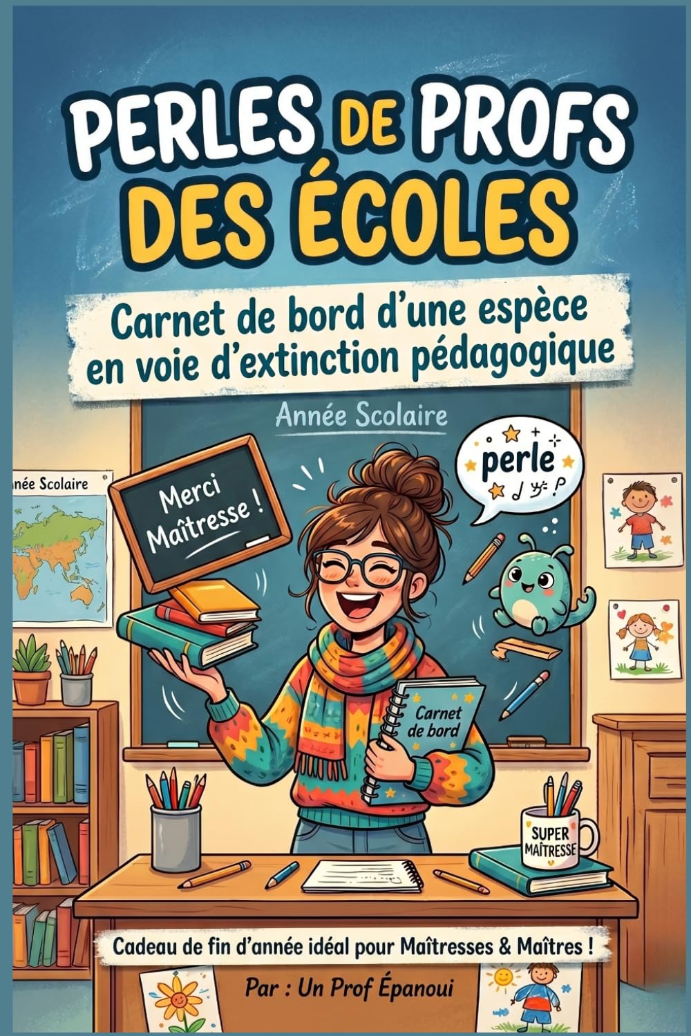 Les perles de profs des écoles: Carnet de bord d'une espèce en voie d'extinction pédagogique — Le cadeau humour idéal pour Maîtresse, Maître, ATSEM & Directeur d'école | Fin d'année scolaire 2026