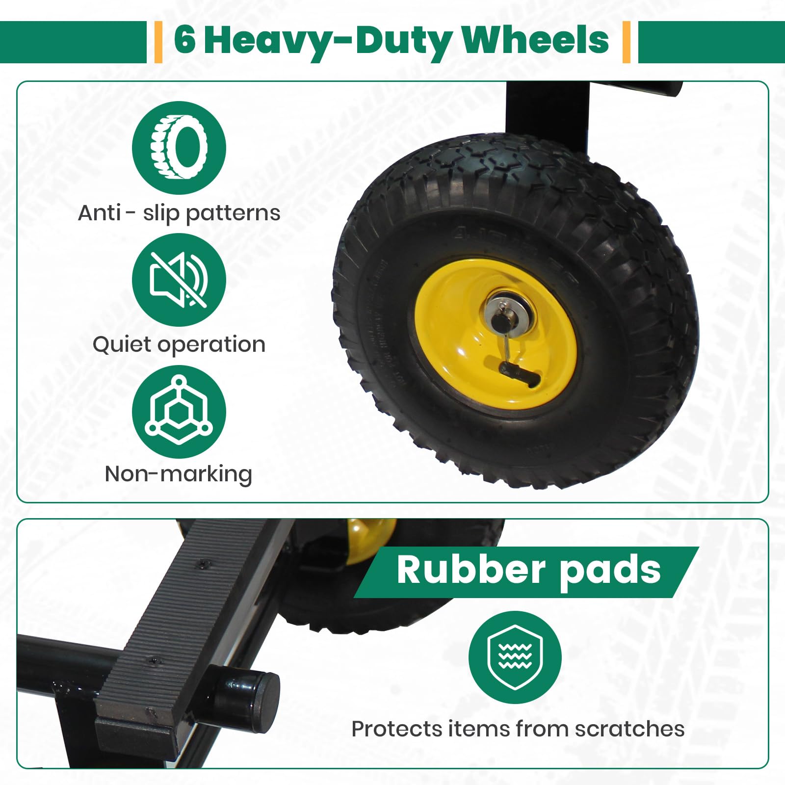 Heavy Duty 6 Wheel Dolly - 1300 lbs Capacity -4 Heavy Duty 6 Wheel Dolly - 1300 lbs Capacity -4
