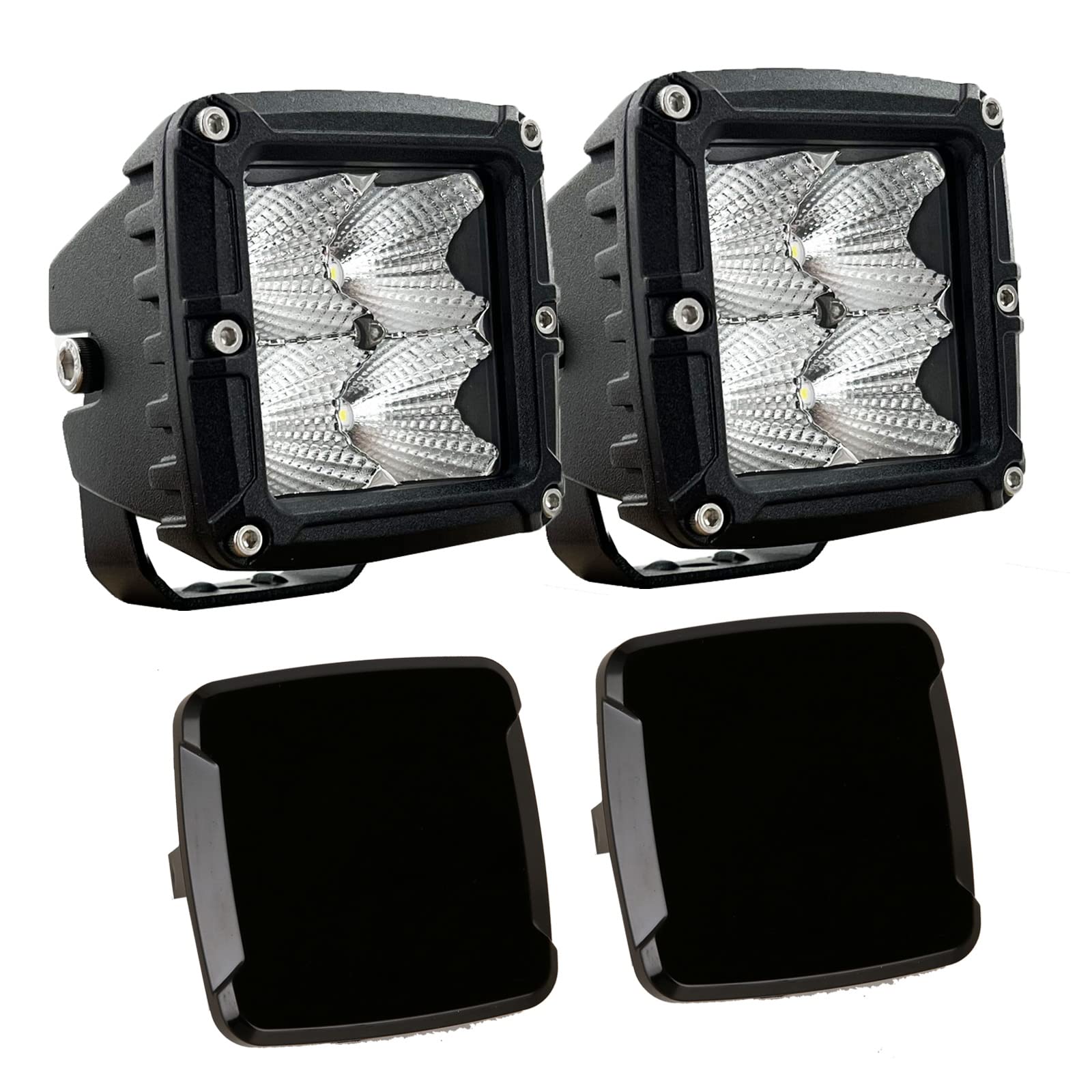BIGLION.X 3 Inch Pair LED Pods 80W Offroad LED Cubes Spot Beam Light Bar Work Square Driving Bumper Lights Waterproof 12V 24V for Trucks SUV ATV UTV Car Backup
