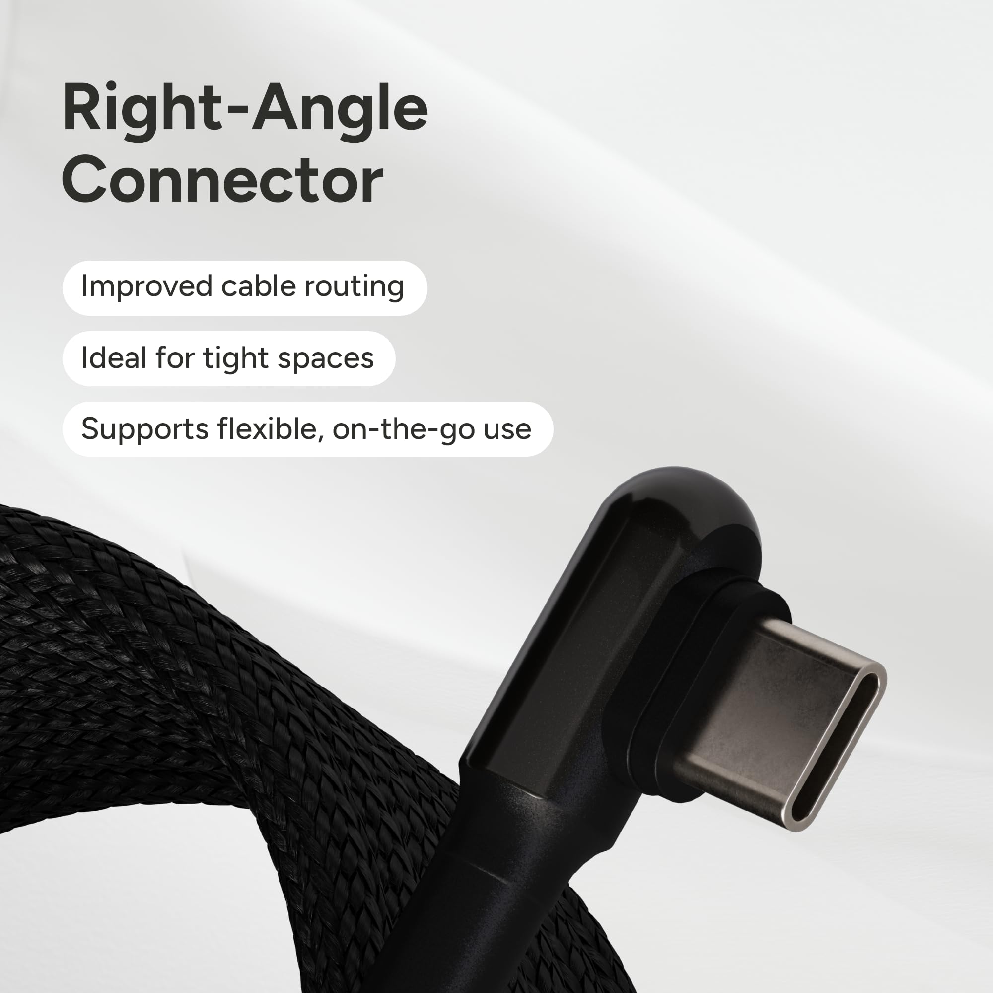 El práctico cable USB-C - Pro - Cable de carga magnético USB-C en ángulo recto con entrega de energía de alta velocidad, cable de carga rápida sin enredos compatible con los dispositivos prácticos, 3