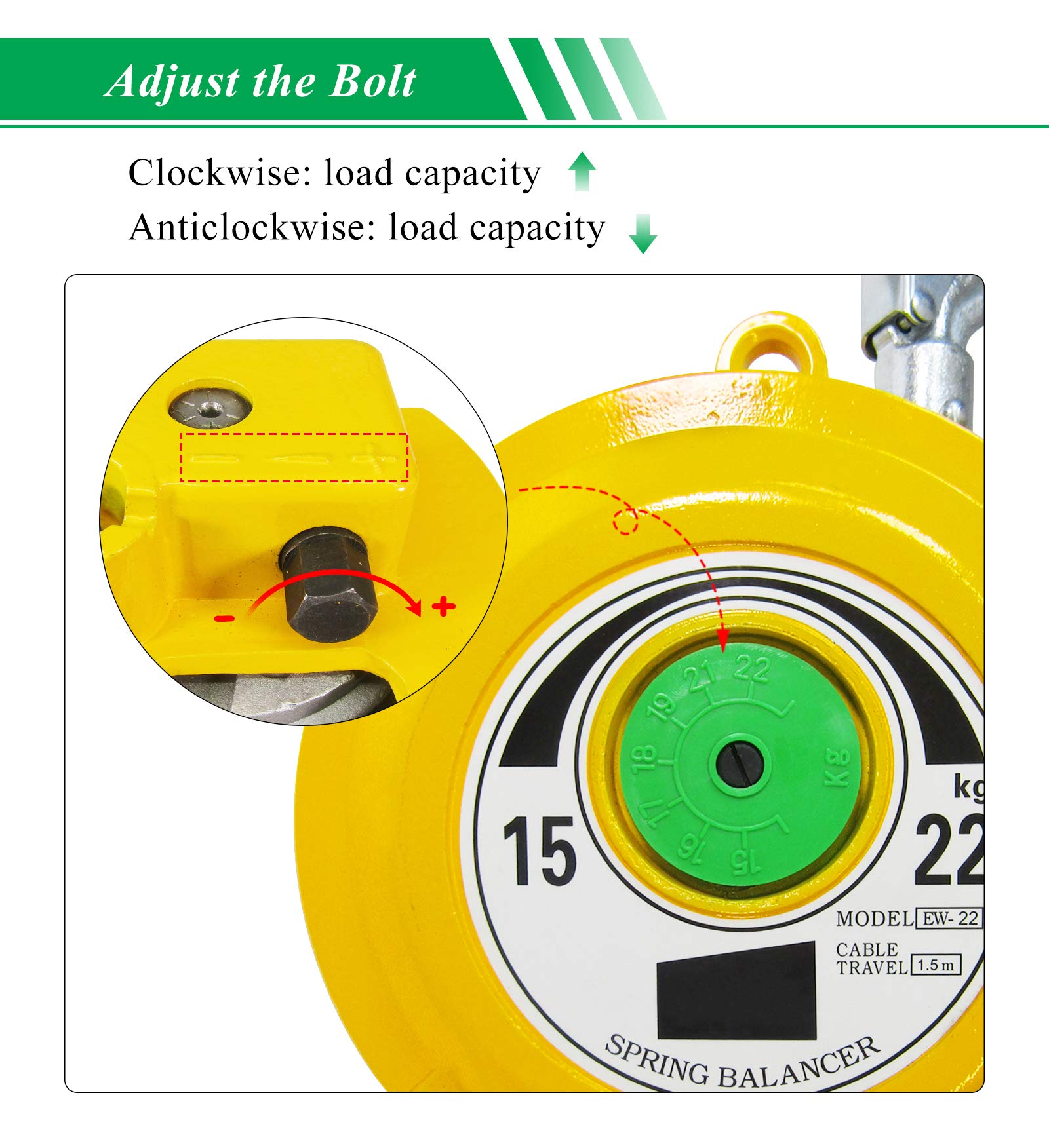Spring Balancer 1522kg(3349lbs) Retractable Spring Tool Balancer