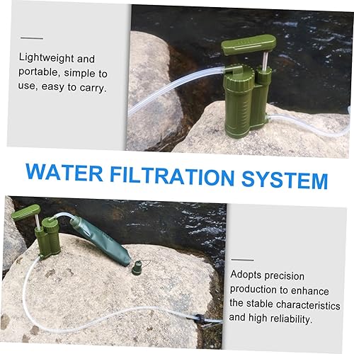 Miniatura 6 de Bomba de filtro de agua portátil de emergencia al aire libre purificador de agua para acampar senderismo y ligero fácil de usar
