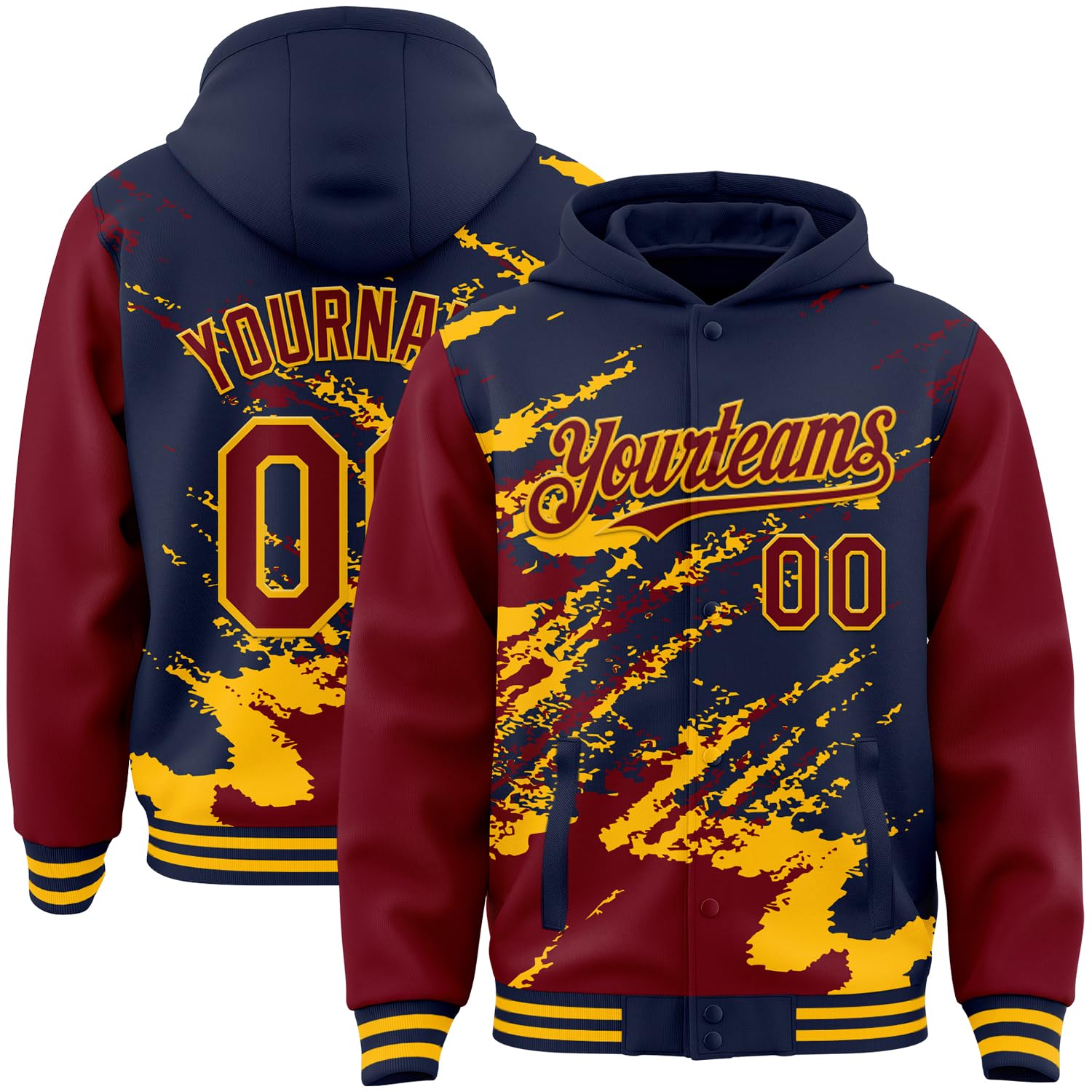 Custom Baseball Team Hooded Jacket Personalized Novelty Varsity Jackets Bomber Jerseys for Men Women Boys Girls