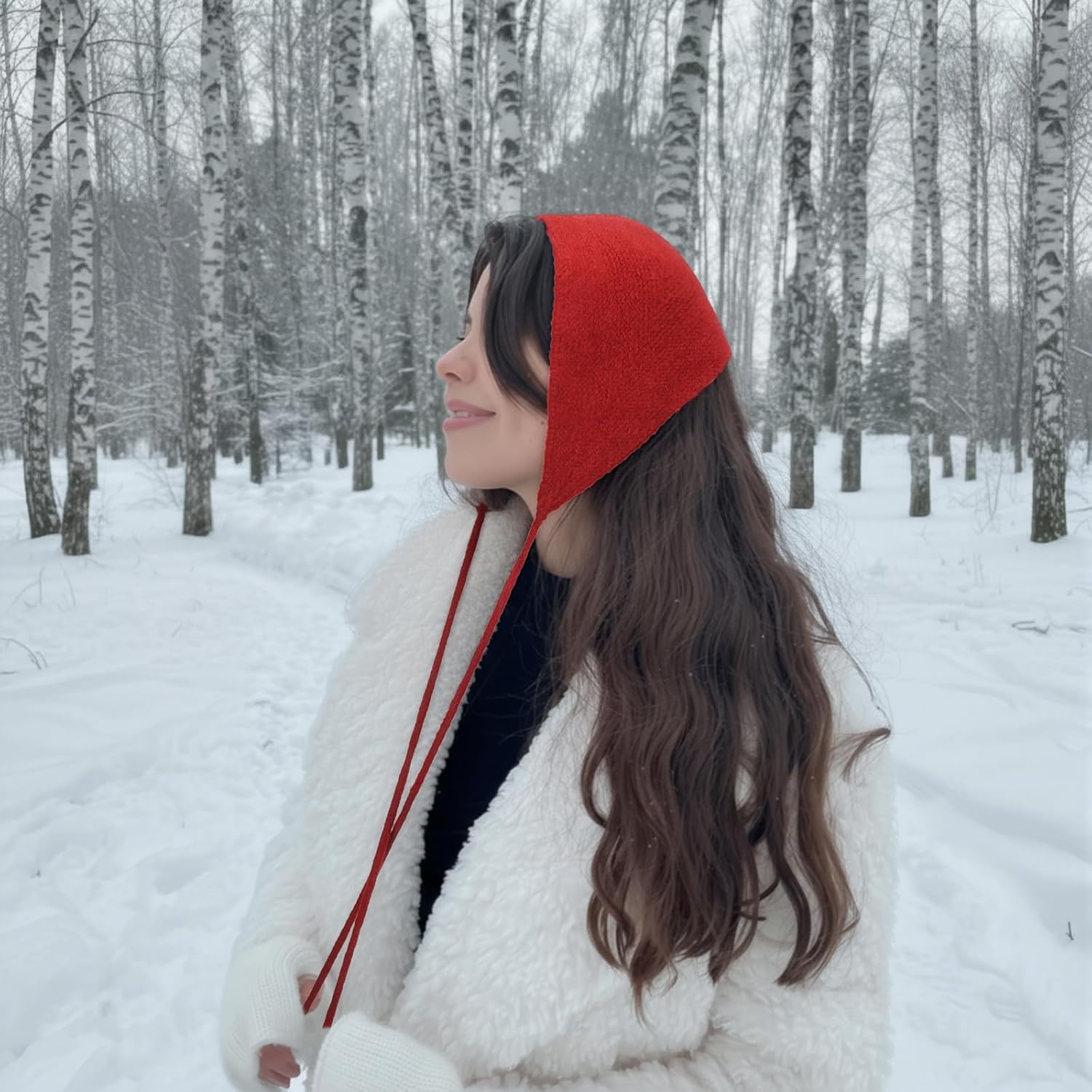 Winter Ear Warmers for Women Muffs Balaclava Head Knit Hooded Scarf Ear Protection Hat Cover Wrap Scarves Hijab Cap - Image 4