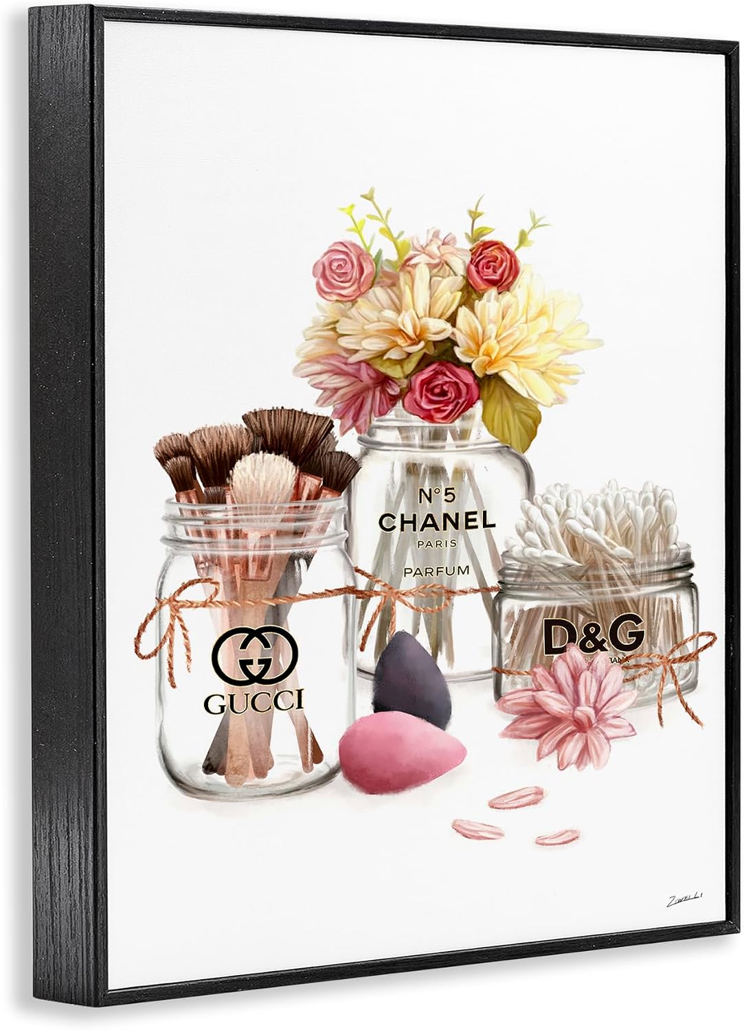 Stupell Industries 'Florals in Fashion Jars Toiletries'| Framed Giclee Art image 2