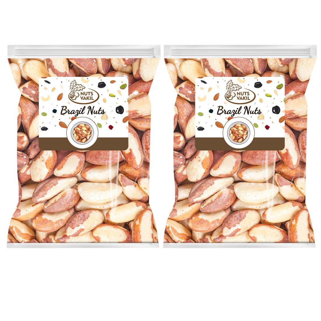 NUTS VAKIL Exotic Brazil Nuts Brazil Trikonaphal Dry Fruits - Pack of 2 Each 1 Kg