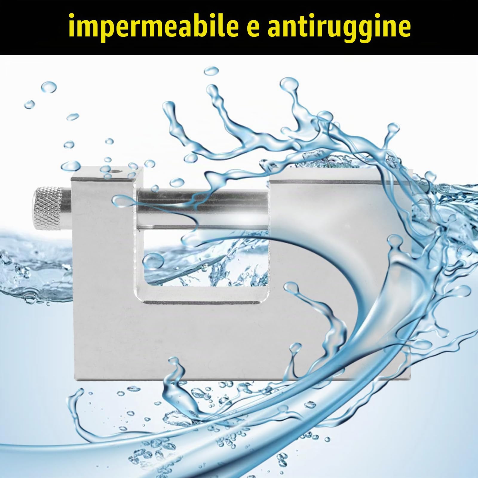Lucchetti per container ad alta sicurezza per garage, magazzini, serrature per capannoni, esterni, resistenti alle intemperie, con 3 chiavi (argento)