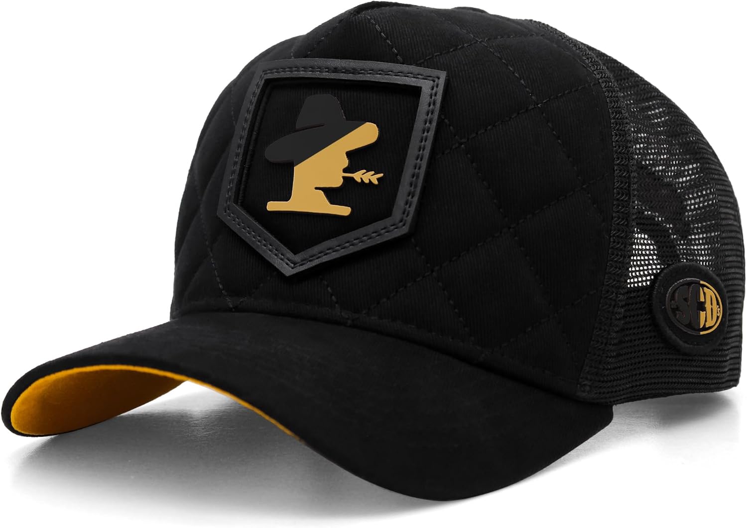 Sacudido's | Logo Fire | Changes Color in the heat Trucker Cap, Agribusiness Ranch Hat Farm Cap Adjustable for Men Women (US, Alpha, One Size, Black)