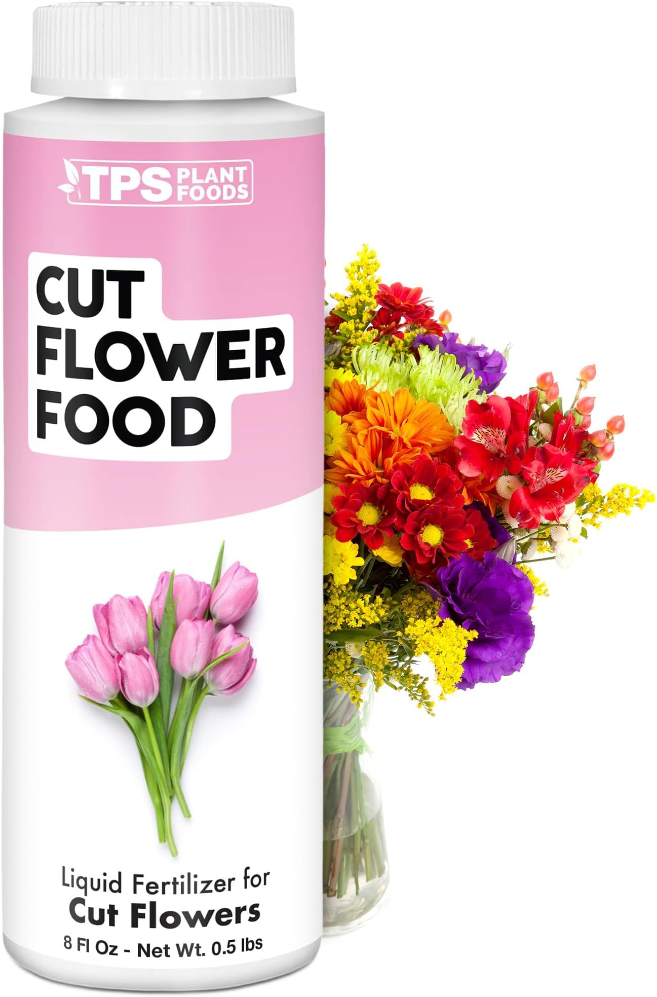 Cut Flower Food – Keeps Flowers Fresh Longer, Brighter Blooms & Extended Vase Life, 8 oz