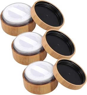Xmas Bamboo Loose Powder Container 30ml 3pcs Refillable Travel Case