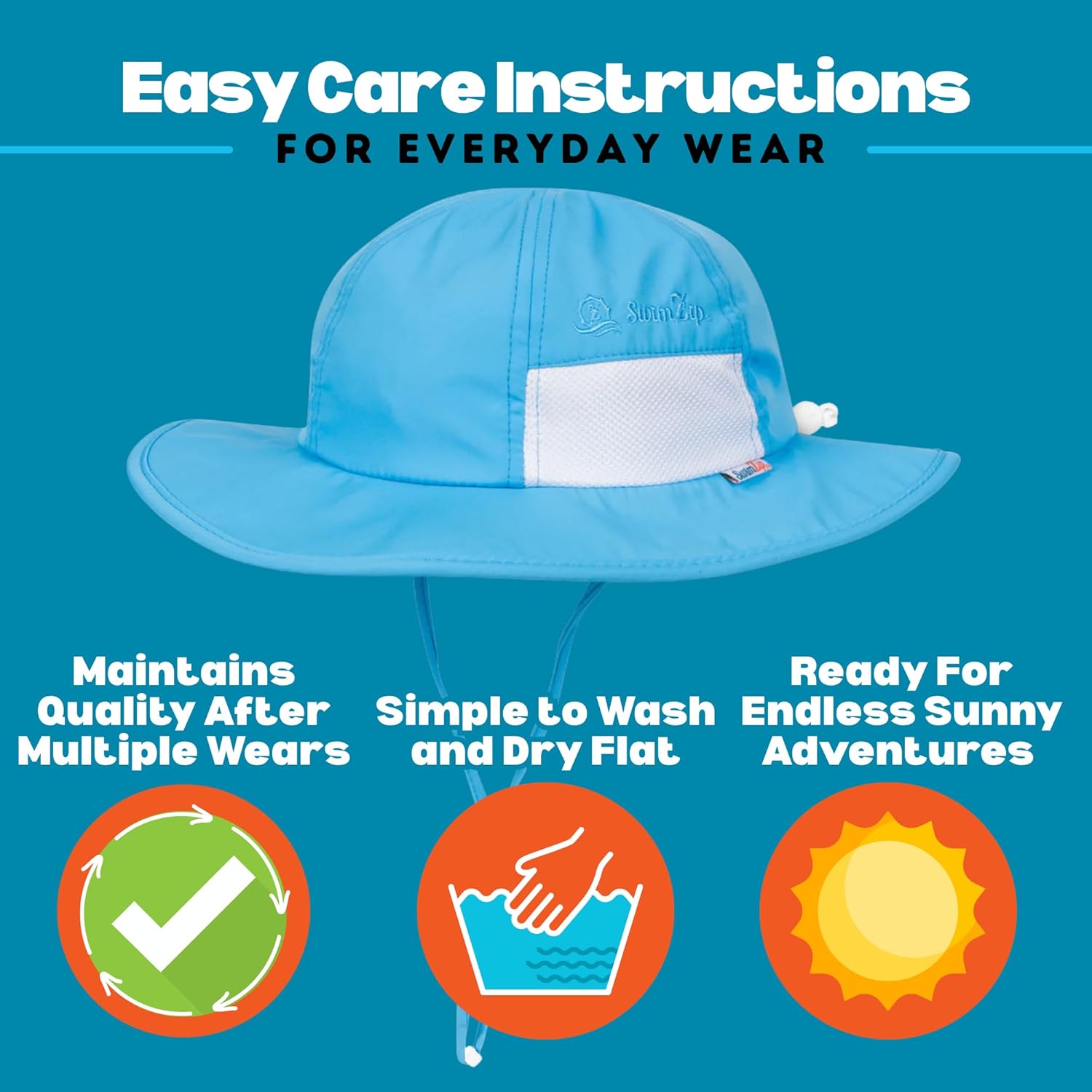 SwimZip Wide Brim Sun Hat | UPF 50+ Protection for Baby, Toddler, and Kids - Image 5