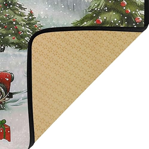 Miniatura 6 de Alfombra de cocina con árbol de Navidad con diseño de muñeco de nieve, color rojo, antifatiga, para invierno, Navidad, decorativas, antideslizantes,