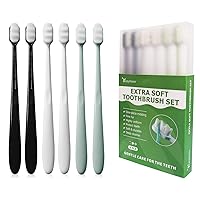 Vista 15 de EasyHonor Cepillo de dientes extra suave para encías sensibles, cepillo de dientes manual micro nano con 20000 cerdas de hilo dental suave