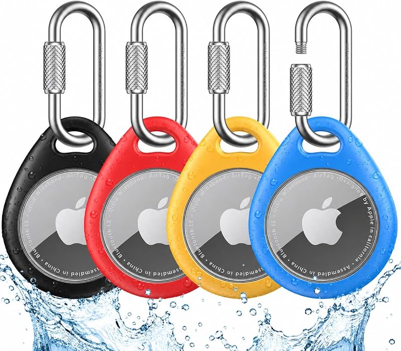 Kit com 4 Capas para AirTag UNBREAKcable com Mosquetão com Trava em Aço Inoxidável 304 UBNU625