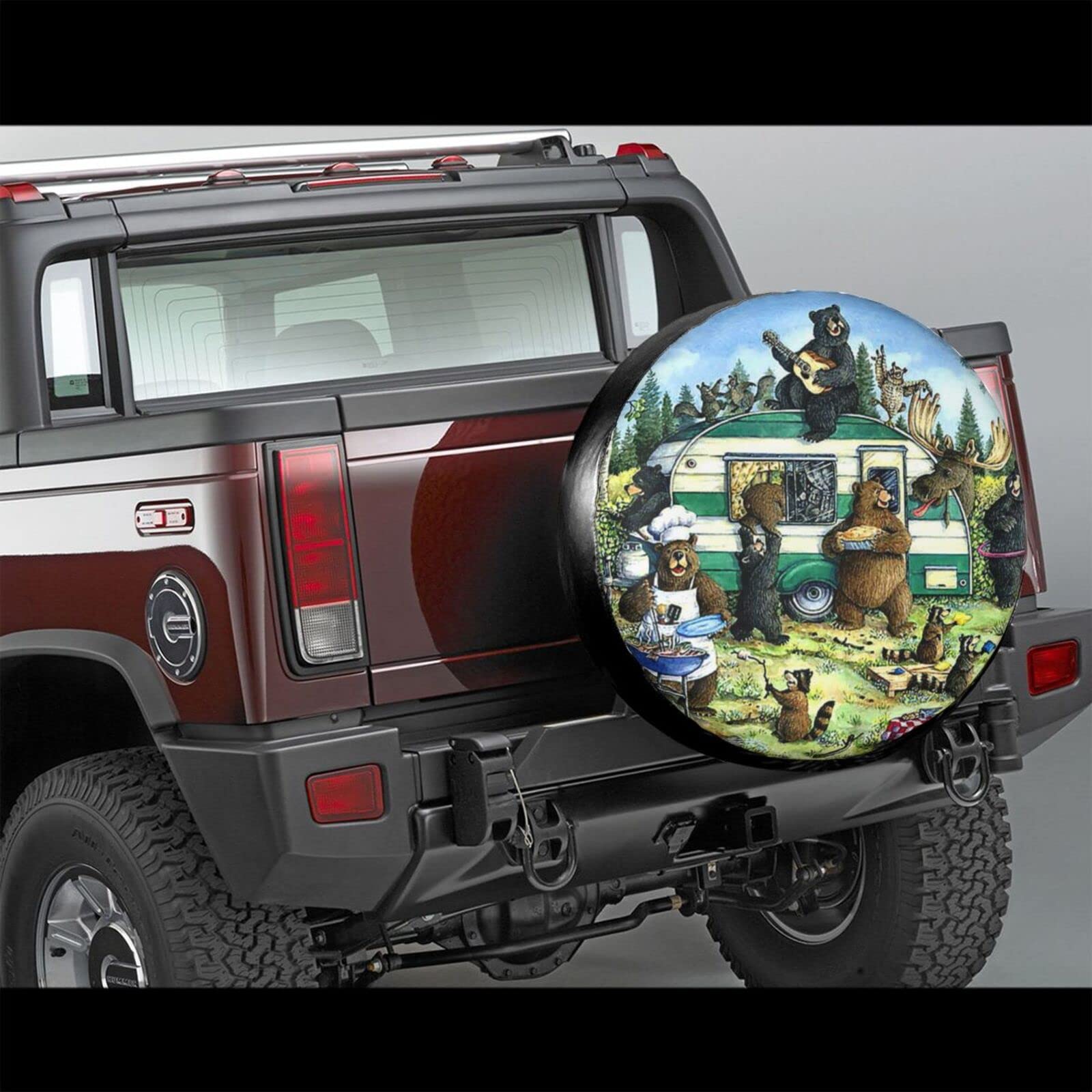 Happy Camper Life Copertura Ruota Di Scorta Universale, Impermeabile E Anti UV, 35.6 Cm, Per Camper, SUV E Rimorchi - 4