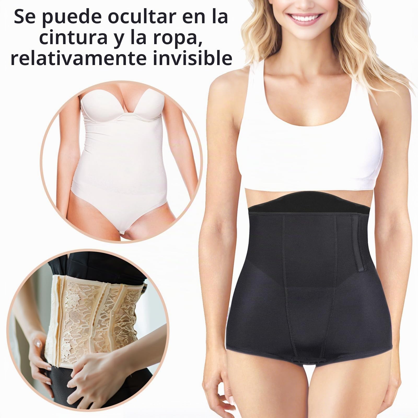 Lyreh 4uds Juego de Tabla Compresión Abdominal, Protectores Laterales Espuma Lipo con Tabla Compresión Abdominal Plana y Panel Lumbar Moldeador para Recuperación Posoperatoria(Negro)