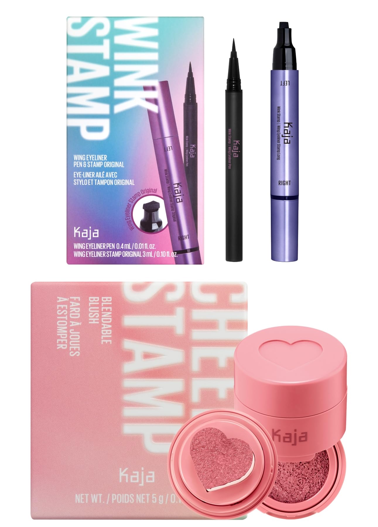 Kaja Winged Eyeliner Pen - Wink Stamp Blush - Cheeky Stamp 01 Coy 0 17 Oz Bundle