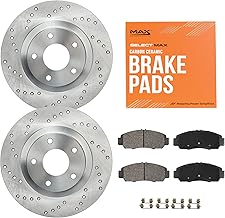 Max Advanced Brakes – StyleMAX Rear Brake & Rotor Kit for Daily Performance – Cross-Drilled Brake Rotors & Ceramic Brake Pads – Fits 2015-2023 Subaru Outback