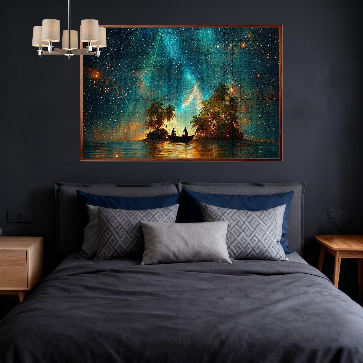Puzzle dla dorosłych, 5000, gwiaździsta noc, 5000 sztuk, dla dorosłych, drewniane gry logiczne, klasyczna, edukacyjna, wymagająca gra dla całej rodziny, dekoracja dekompresyjna, 156 x 105 cm, D-76
