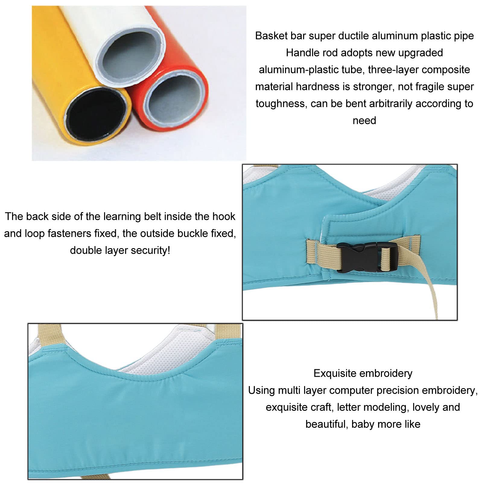 Baby Walker, Walking Harness Handheld Kids Toddler Walking Harness Helper Assistant Protective Belt Child Walker Adjustable Standing Up Walking Learning Helper for Toddler (Sky