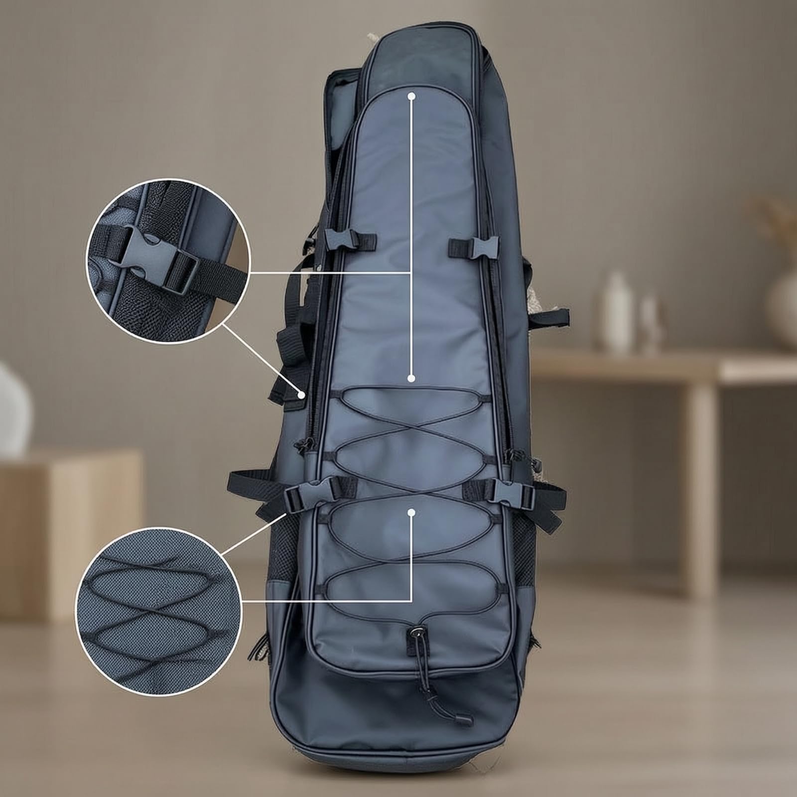 Flossenrucksack Funktional Tauchtasche Strapazierfähig Flossentasche für Freitaucher, Array, Schwarz, Passend Für 1 Meter Lange Flossen